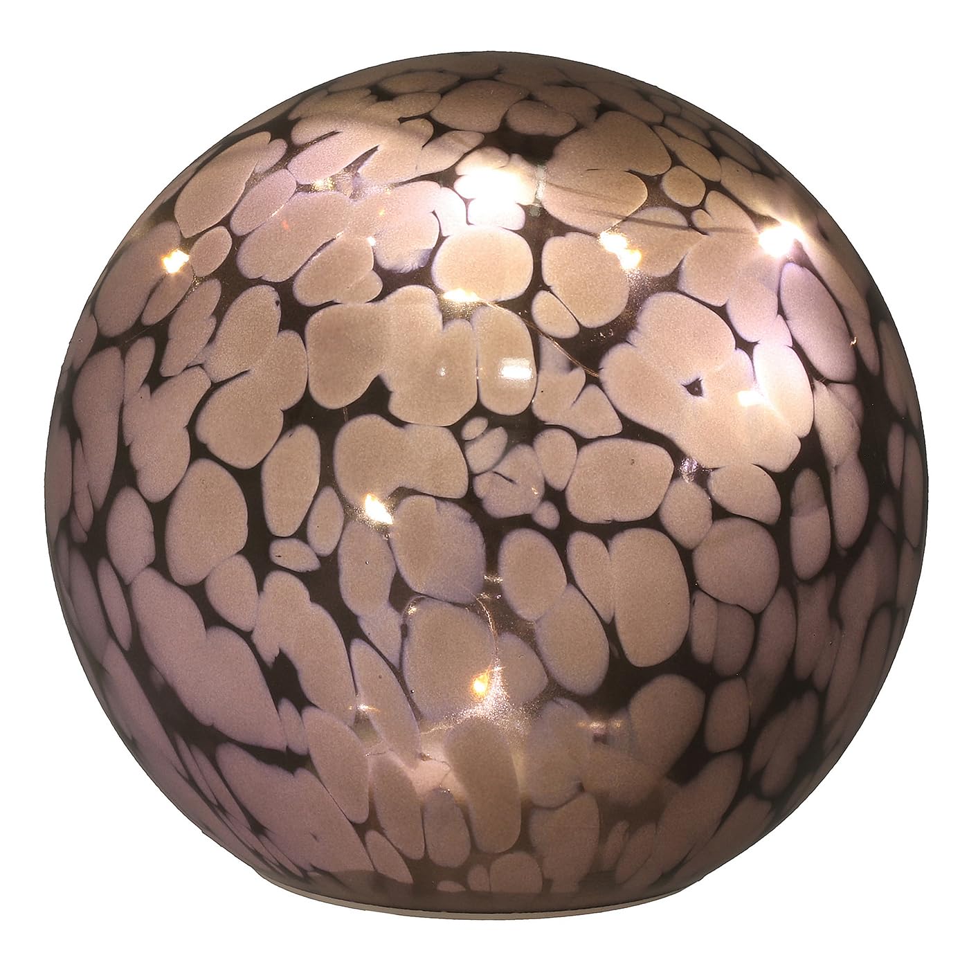 Shudehill Giftware Handblown Glass LED Ball Light Up Ornaments - Pink, Blue, Grey or Amber (Grey)