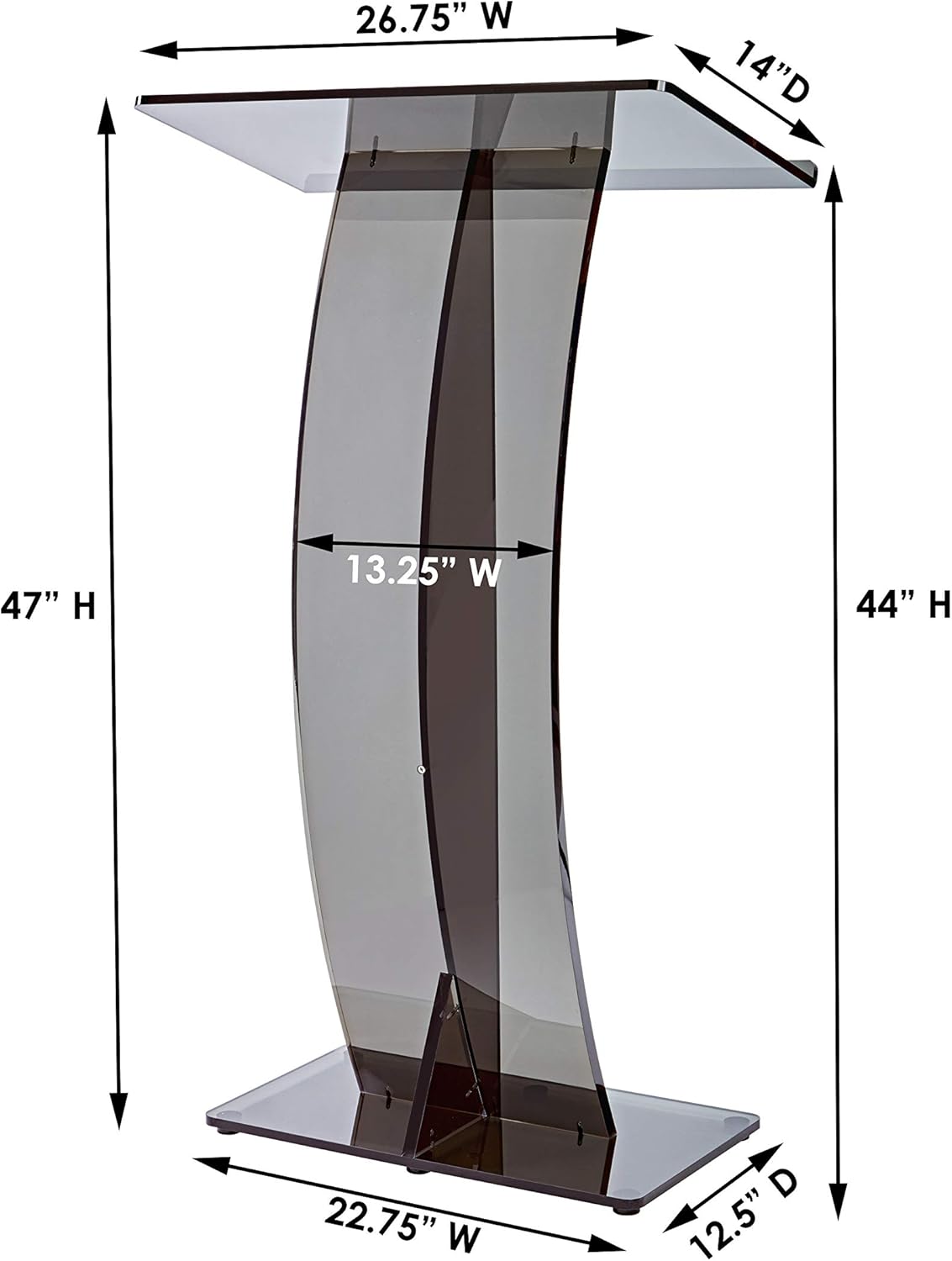 Buy Adir Clear Podium Stand Acrylic Pulpits for Churches, Portable