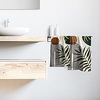 Vista 6 de Giwawa Juego de 2 toallas de mano de hojas bohemias de mediados de siglo, toallas de cocina suaves, toallas decorativas de baño para baño