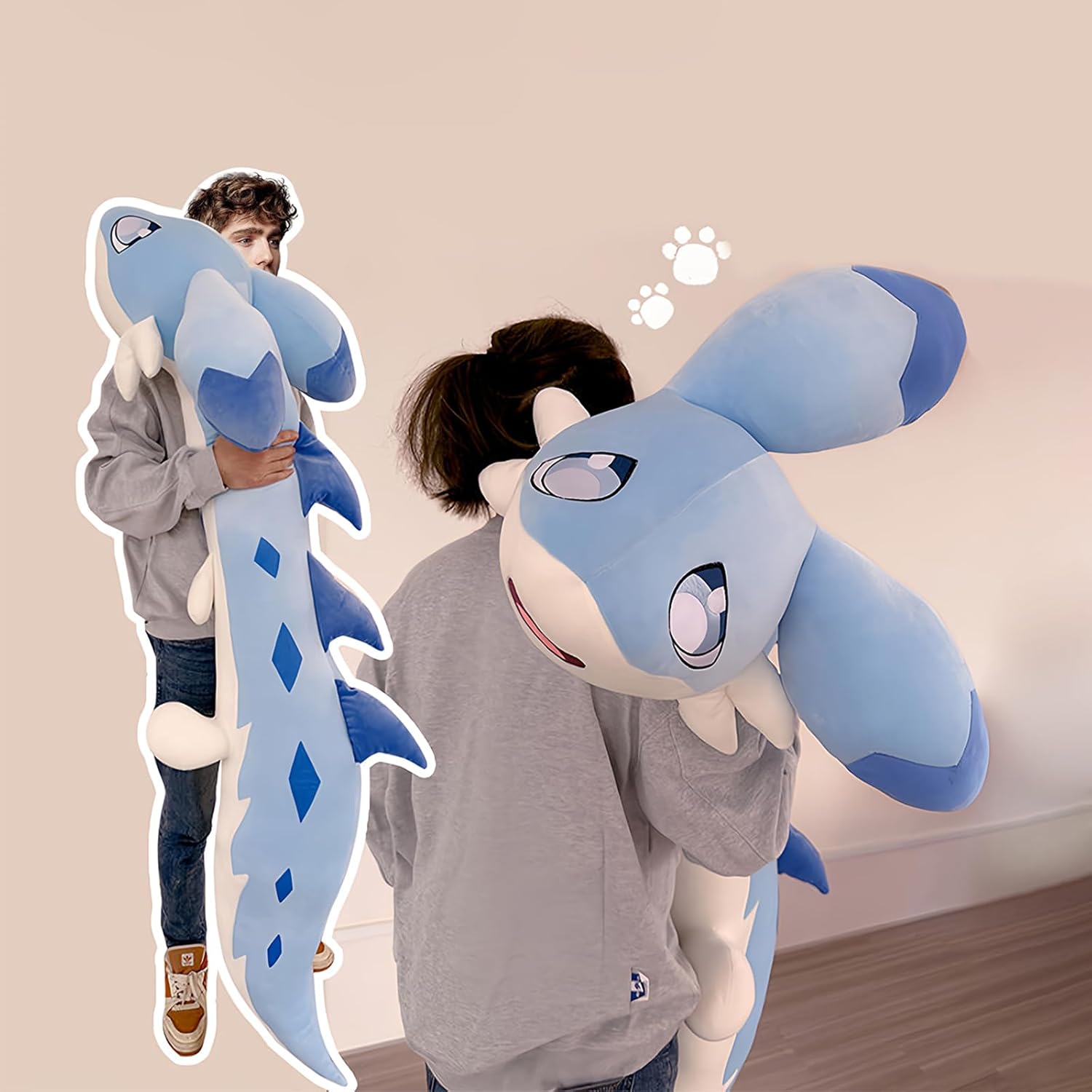 OSOCU 60 Inch Blue Chillet Plush Toys - Giant Soft Figure Doll - Huggable Stuffed Animal Plushies - Furry Stuffed Animal Pillow Gifts for Kids Boyfriend