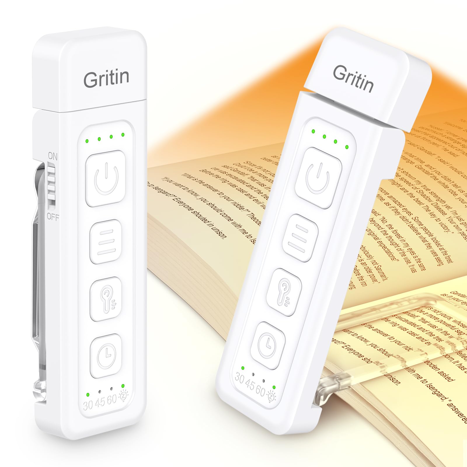 Gritin 2026 Gen 2 Book Light for Reading-14 Eye Caring Full Spectrum LED