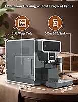 Vista 4 de Cafetera totalmente automática con molinillo de 3 niveles incorporado, máquinas de café expresso/capuchino/café con leche/americano, con función