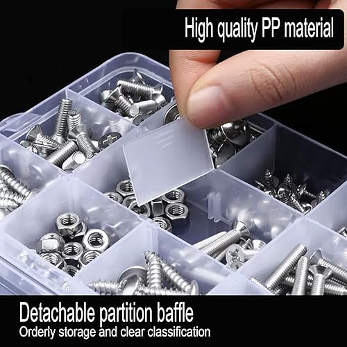 Miniatura 7 de Paquete de 2 organizadores de manualidades de 18 rejillas y organizador de cuentas de almacenamiento con divisor ajustable, plástico, transparente
