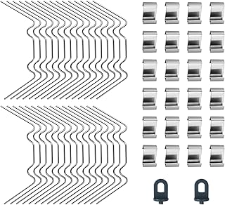 Flintronic 108 Pcs Greenhouse Glass Clips, Stainless Steel Greenhouse Glass Pane Fixing Clips, Greenhouse Spring Clips with 53 Pcs Greenhouse Glazing W Wire Clips & 53 Pcs Greenhouse Z Overlap Clips