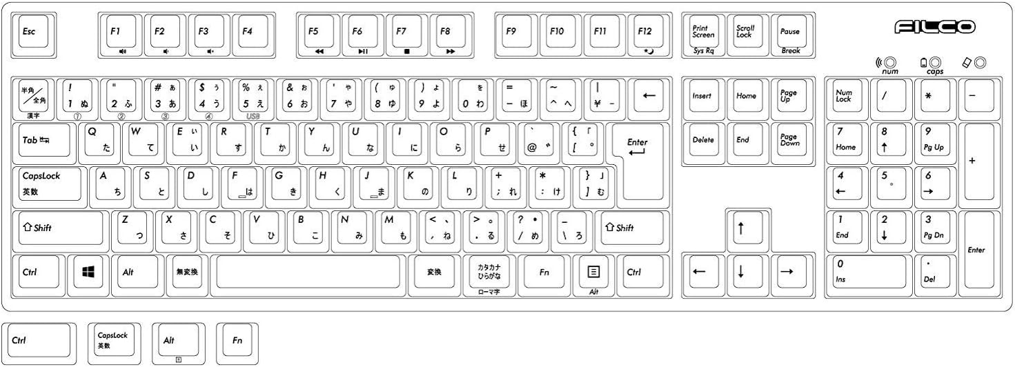 FILCO Majestouch Convertible2 FKBC108M/JB2 Japanese 108 Mechanical ...