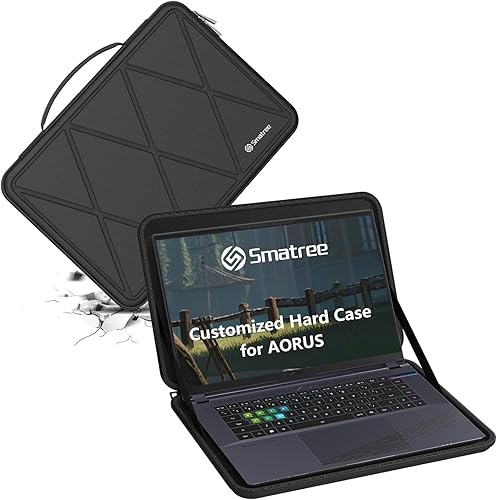 Vista 8 de Smatree Funda protectora rígida de EVA compatible con portátiles GIGABYTE G6 KF/MF 2024 de 16 pulgadas, impermeable y antigolpes (X8287)