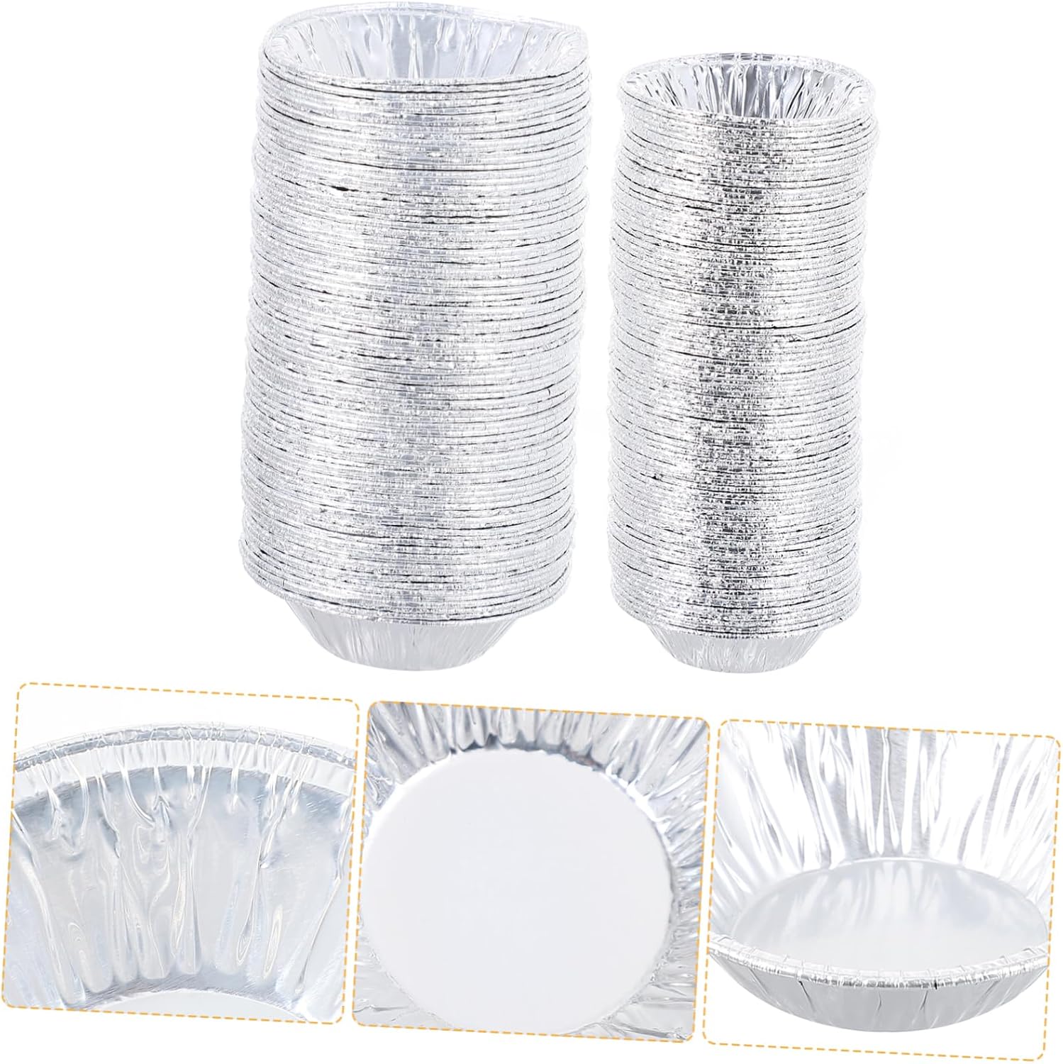 500pcs Egg Tart Cups Round Baking Molds Aluminum Foil Easy to Use Non-stick Design