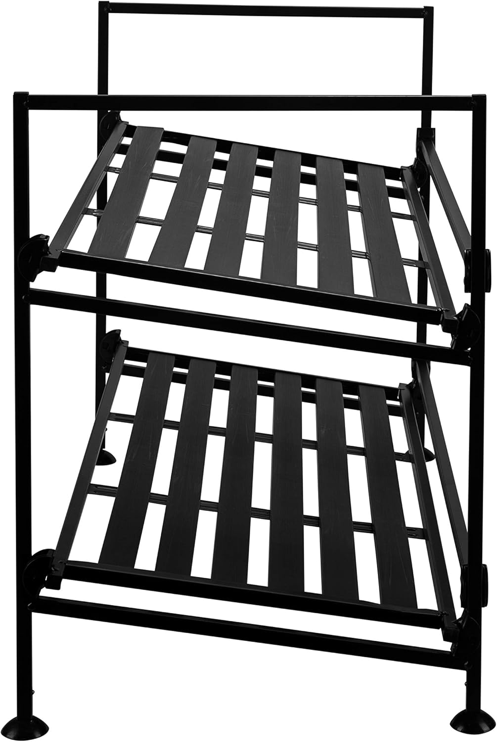 Organize It All 2 Tier Shoe Rack, Dimensions: 25.12 x 11.42 x 17.01, Stackable, Home Organization, Great for Closets, Bedroom, Freestanding, Easy Assembly, Espresso