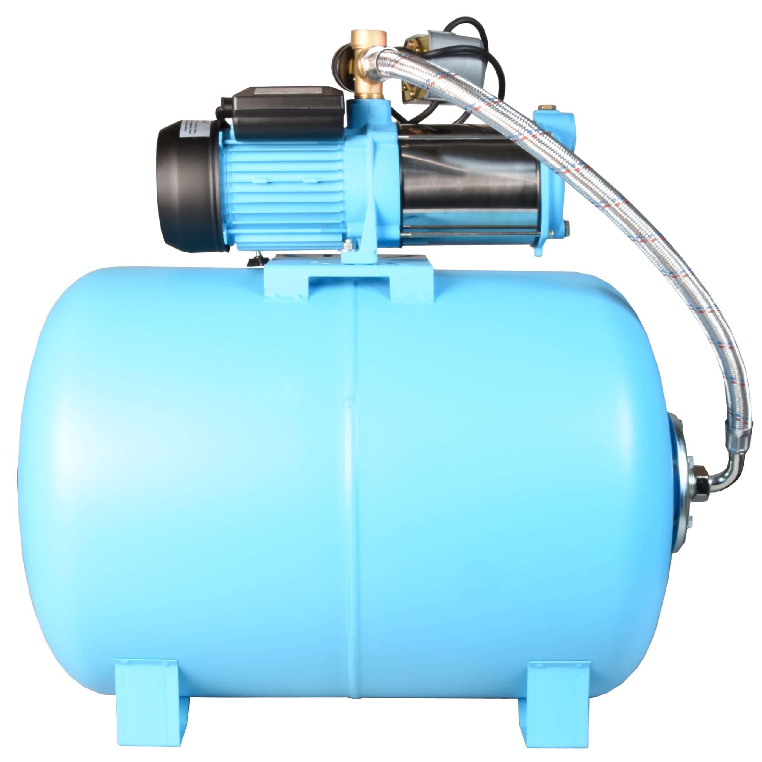 Hauswasserwerk MAX-H 1300 - Kreiselpumpe (6000 l/h,1300W, Förderhöhe 55m) - 100L Druckkessel - Hauswasserautomat mit Druckschalter Manometer - Wasserpumpe Edelstahl INOXfür Gartenbewässerung 100 Liter
