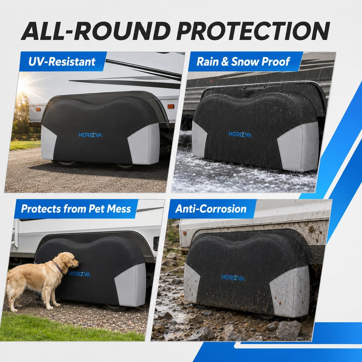 RV Tire Covers 2 Pack,Dual Axle Wheel Cover, Fit 30"-33" Tires