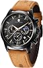 SAPPHERO Men's Watches Stainless Steel Chronograph Waterproof Quartz-Business Casual Dress Watch for Men Luminous Date Gold/Silver/Black Design-Easy-to-Read Luxury Dial-Leather Unique Elegant Gift