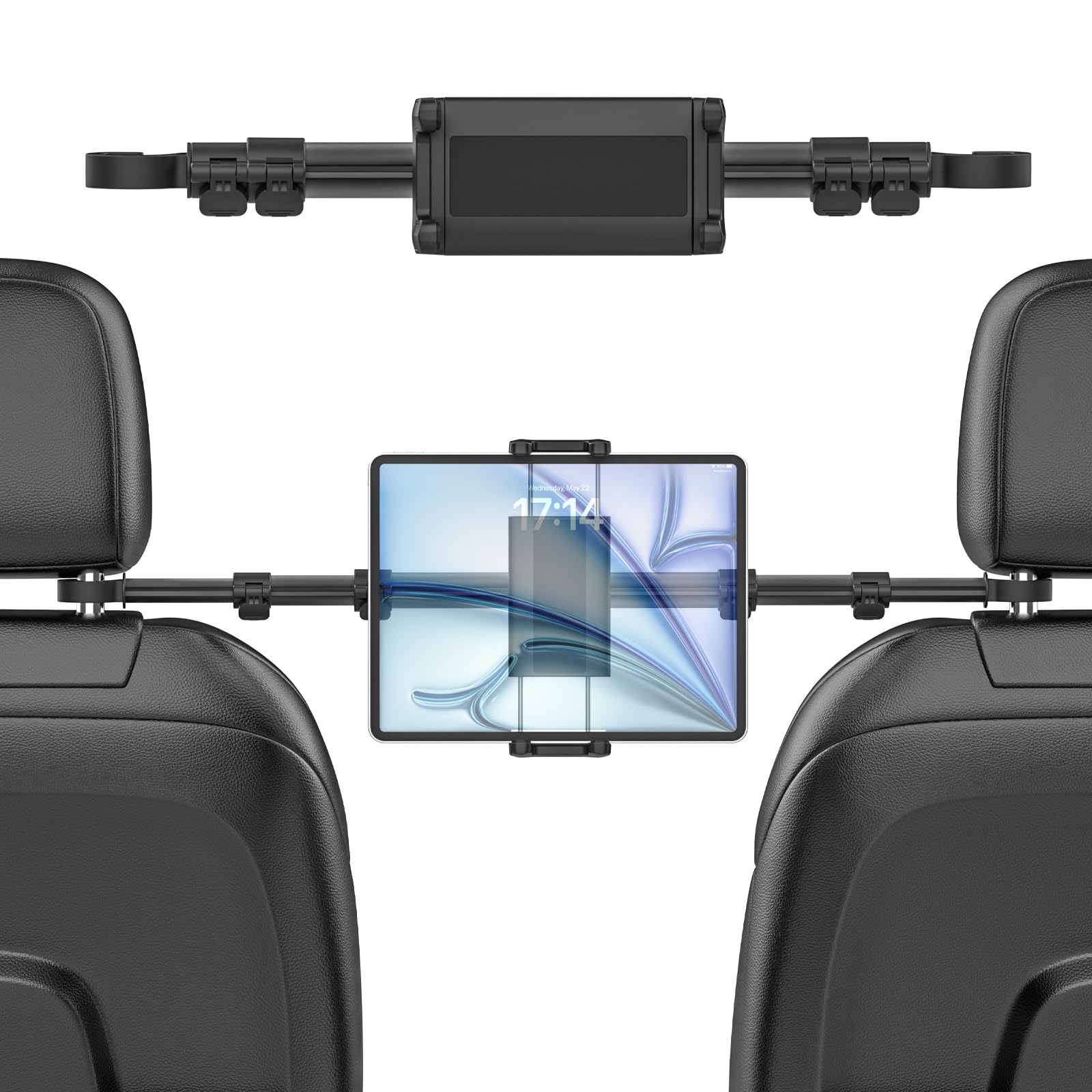 Tablet Halterung Auto Kopfstütze, [Metal Verstellbarer Arm] Universal iPad Halterung Auto, KFZ Tablet Kopfstützenhalter für iPad Pro 12.9, Air, Mini, Galaxy Tab, 4-13" Handy und Tablet