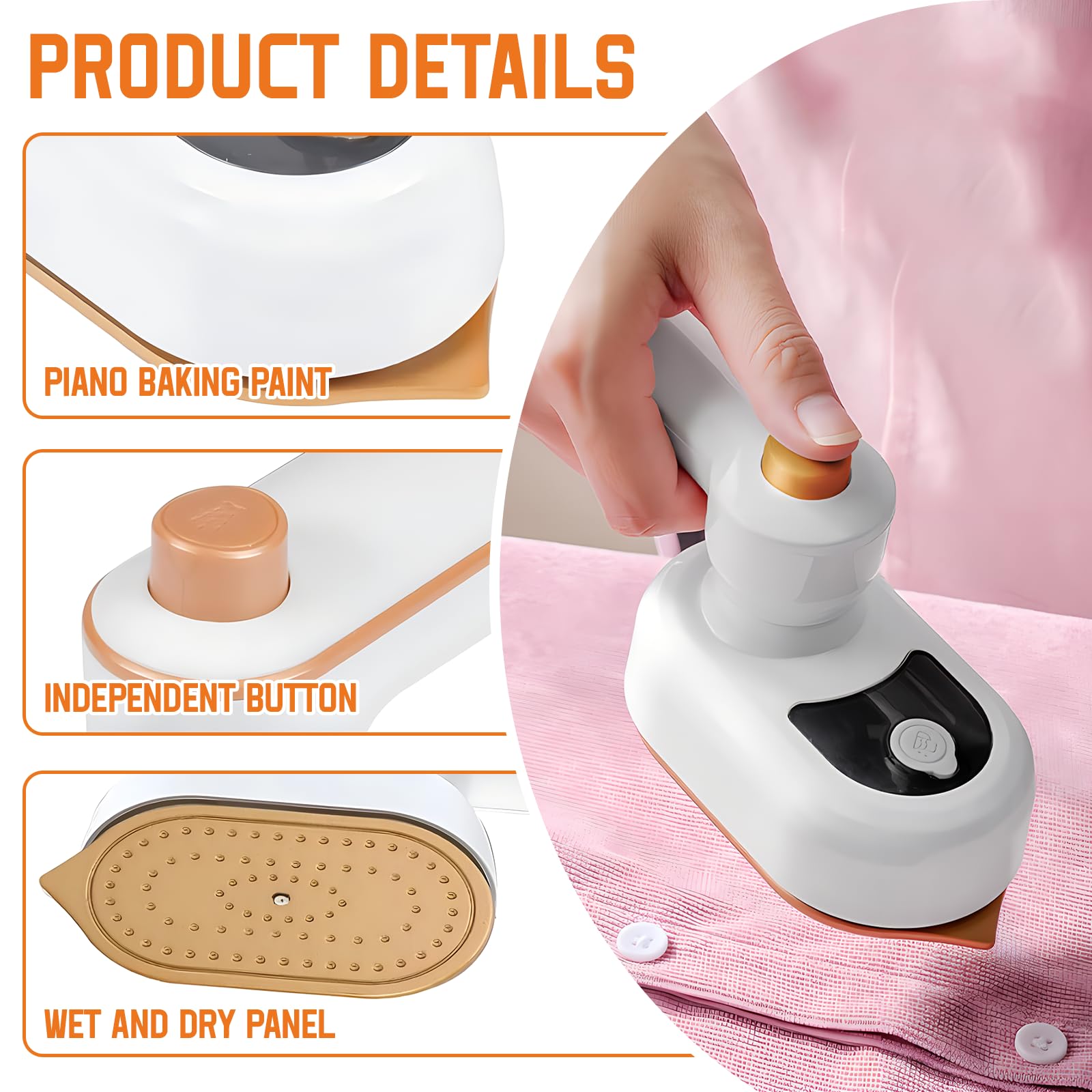 Ferro Da Stiro Verticale Portatile G6 - 2 In 1, 0.7 Libbre, 10 Minuti Di Vapore Continuo - Foto 8