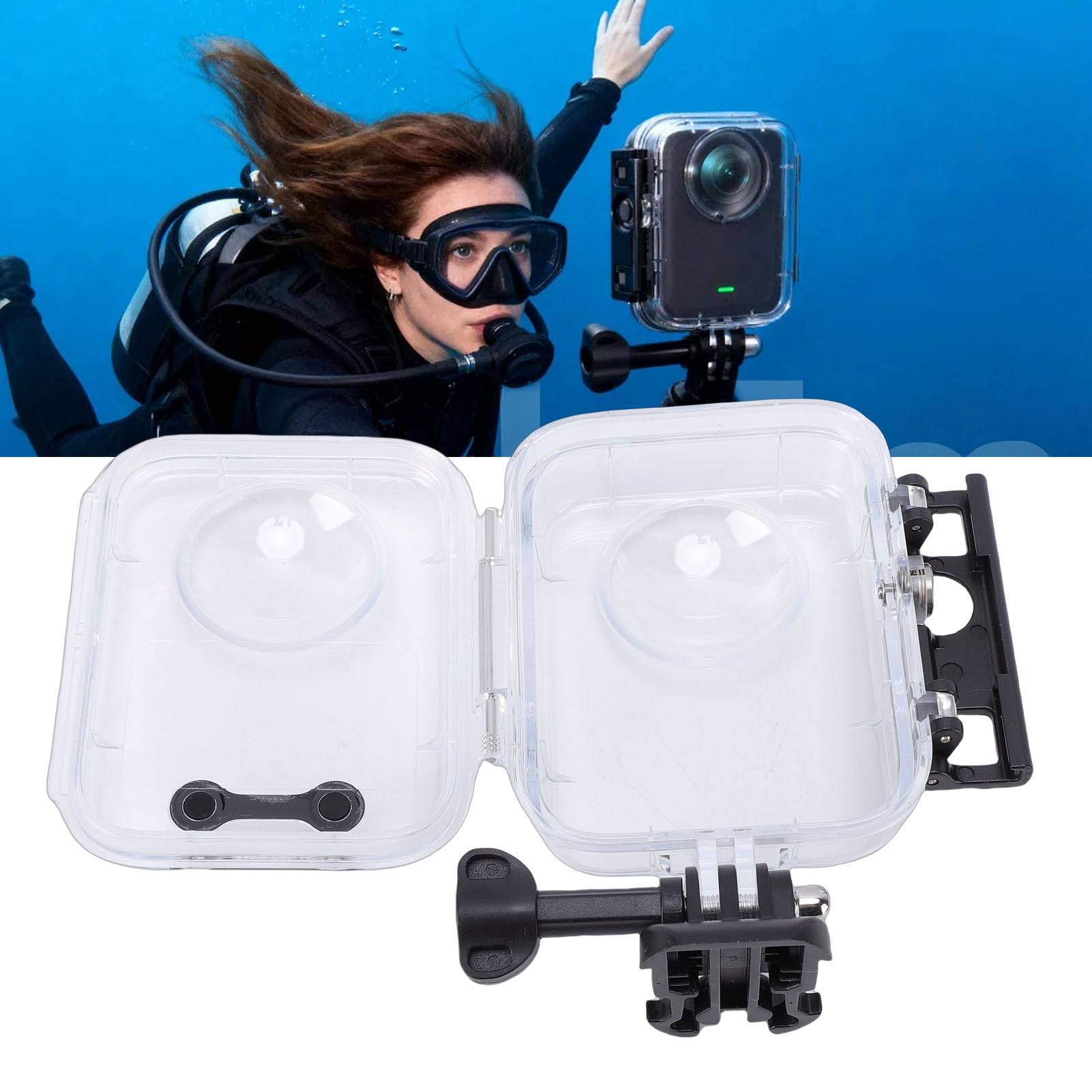 Custodia Subacquea per Fotocamera Custodia Impermeabile per 360 45M 147FT Avventure Subacquee e Sport Materiale PC Trasparente