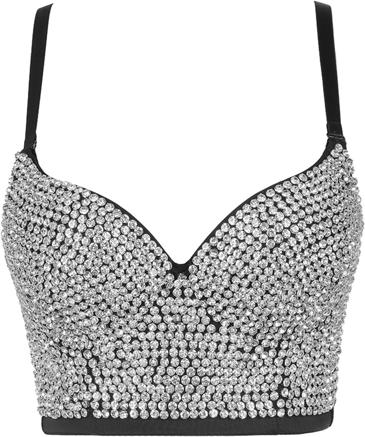 JSEIAJB Beaded Bra Halter Vest Wear a Diamond-embellished Top with a Women's Corset Halter
