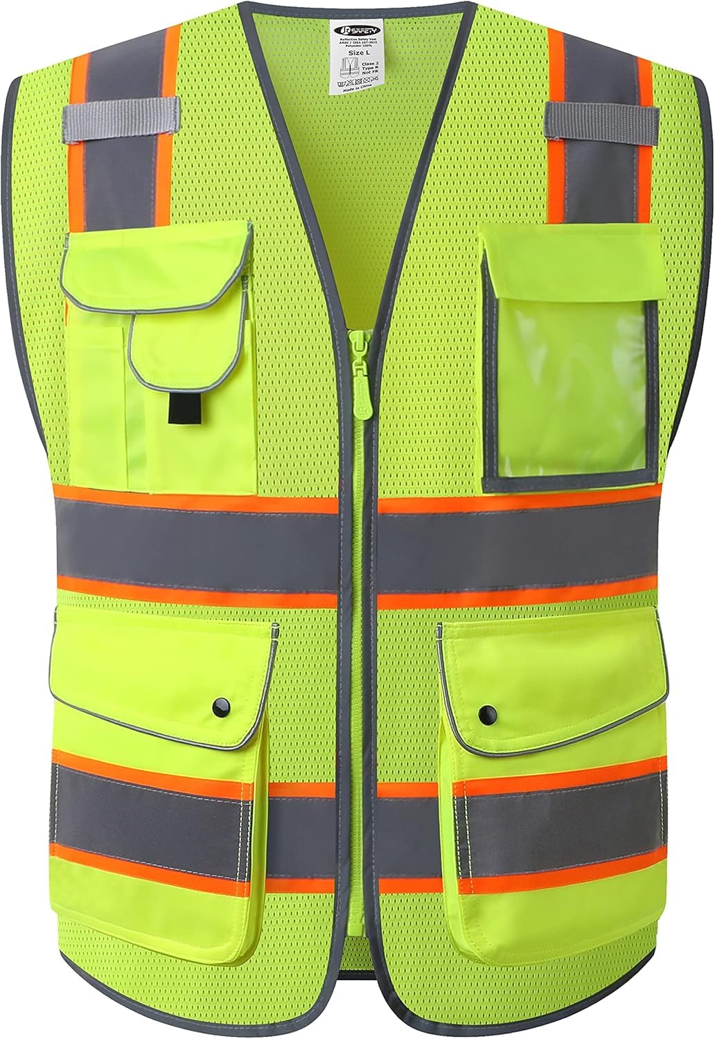 JKSafety Safety Vest for Men Women Reflective Hi Vis JK100 Yellow S