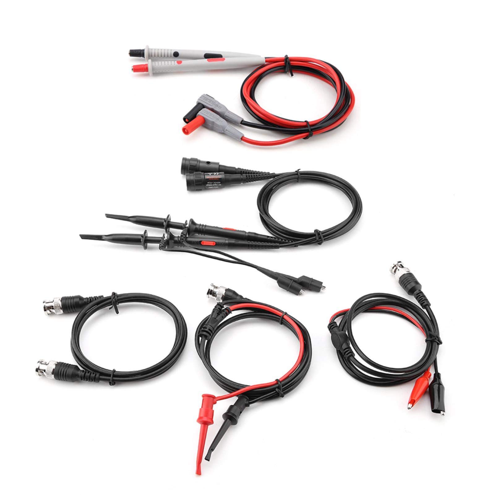 Conjunto de cables de prueba, multímetro de osciloscopio P1260D Cables de prueba con pinzas de cocodrilo Juego de puntas de sonda reemplazables