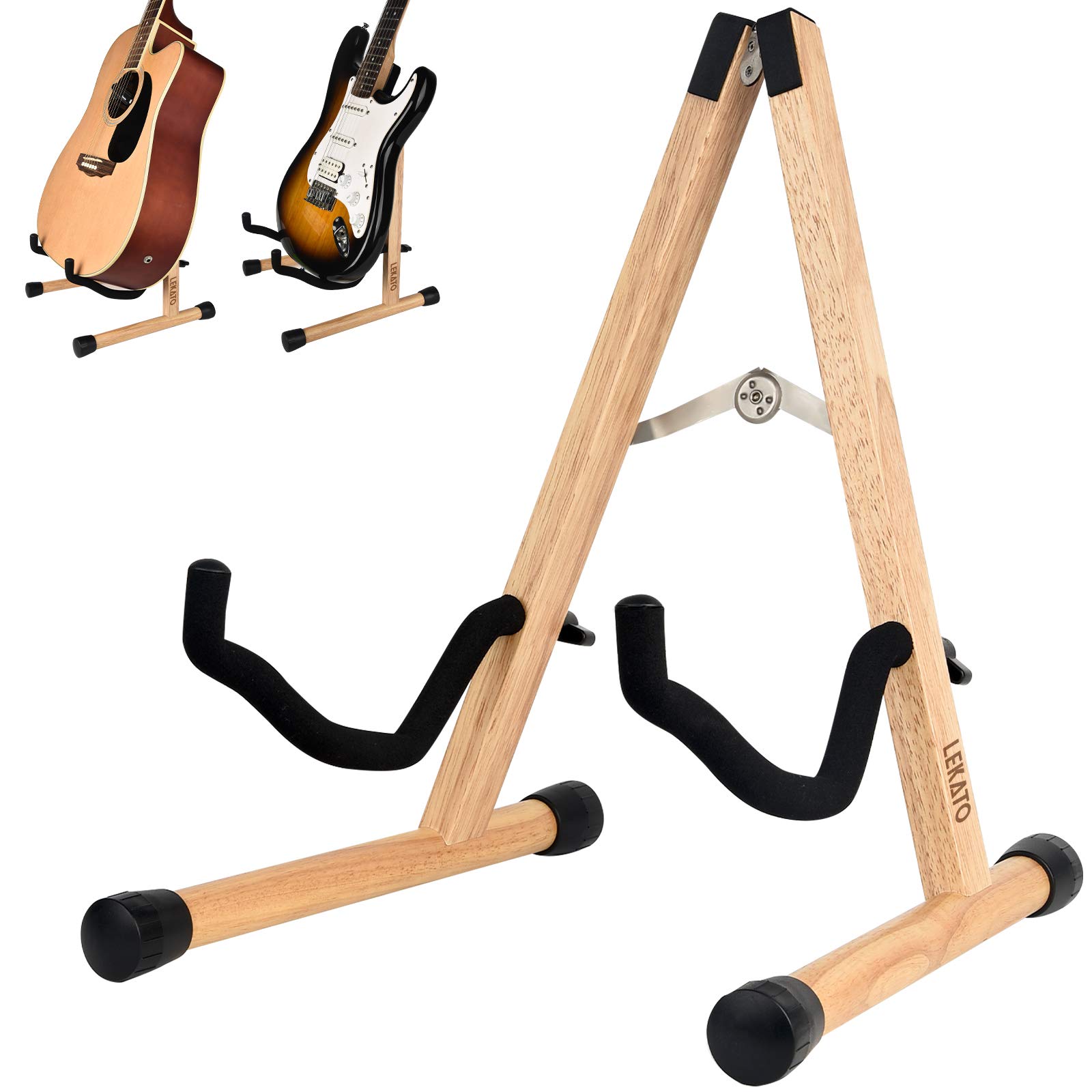 Buy LEKATOWooden Acoustic Guitar Stand Floor Hardwood Electric Guitar