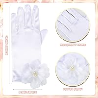 Vista 3 de Newcotte Juego de 4 Collares de Perla para Niñas Pequeñas, Niñas en Edad Preescolar, Joyería para Comunión, Guantes para Navidad, Fiesta de Té, Boda