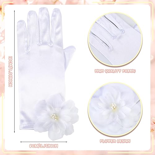 Miniatura 3 de Newcotte Juego de 4 Collares de Perla para Niñas Pequeñas, Niñas en Edad Preescolar, Joyería para Comunión, Guantes para Navidad, Fiesta de Té, Boda