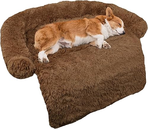 Miniatura 12 de Cama calmante para perro, tapete de felpa esponjosa para perros, protector de muebles con funda extraíble lavable para perros y gatos grandes,