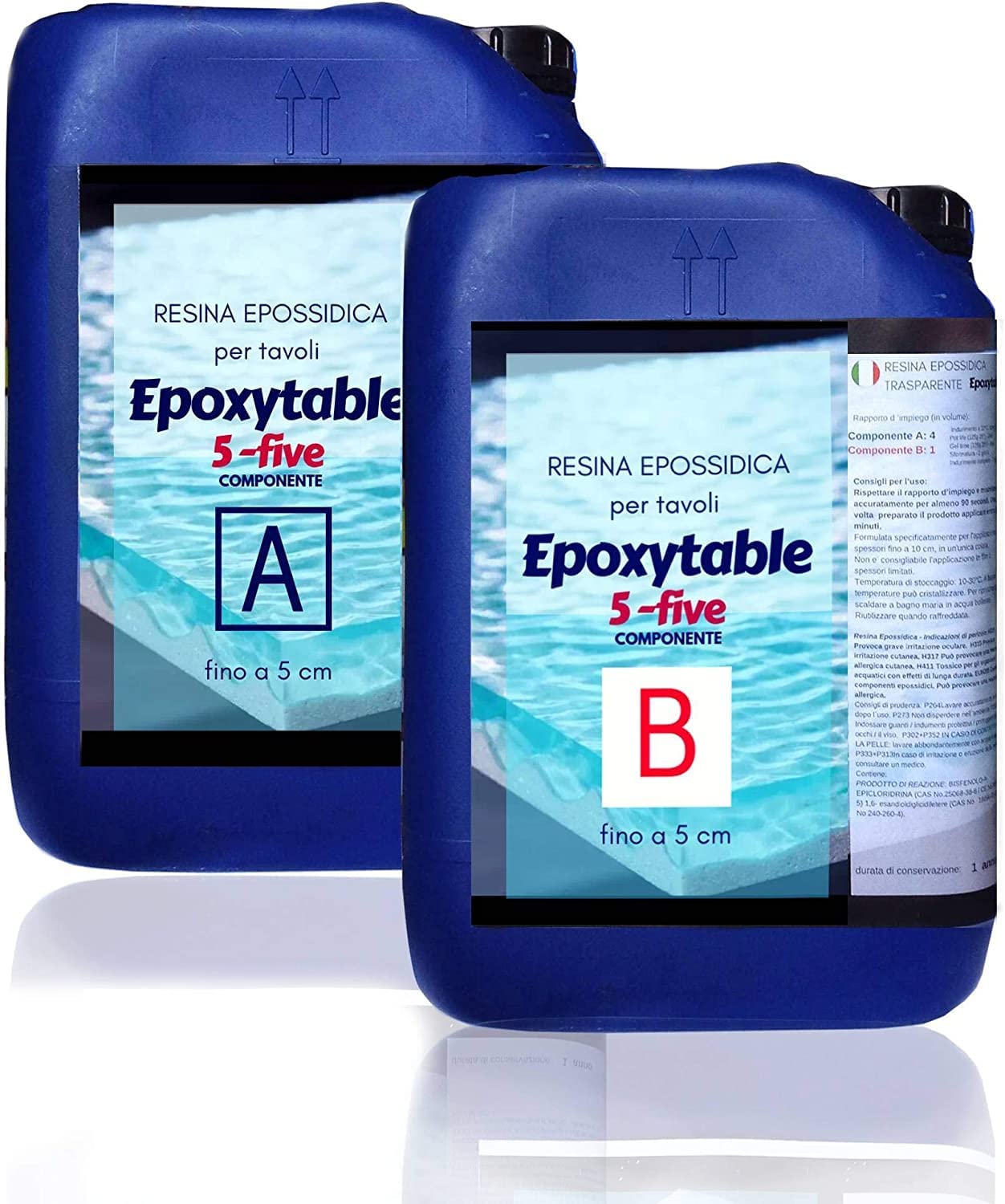3,10 Kg Epoxy Resin Epoxytable Five Ideal for creating River Table, Furniture, Clear Casting, Countertops 5 cm, Jewellery and Artistic Creations, Non-toxic Certified, Technical Assistance in English