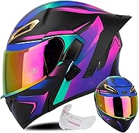 Vista 1 de Casco de cara completa abatible para motocicleta con doble visera solar, aprobado por ECEDOT, casco de motocross para scooter, turismo, bicicleta