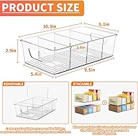 Vista 3 de Stackable 6 Pack Snack Organizer for Pantry Shelf,Clear Pantry Organizers and Storage Bins for Fridge,Office,Cupboard,Plastic Pantry Snack Organizer