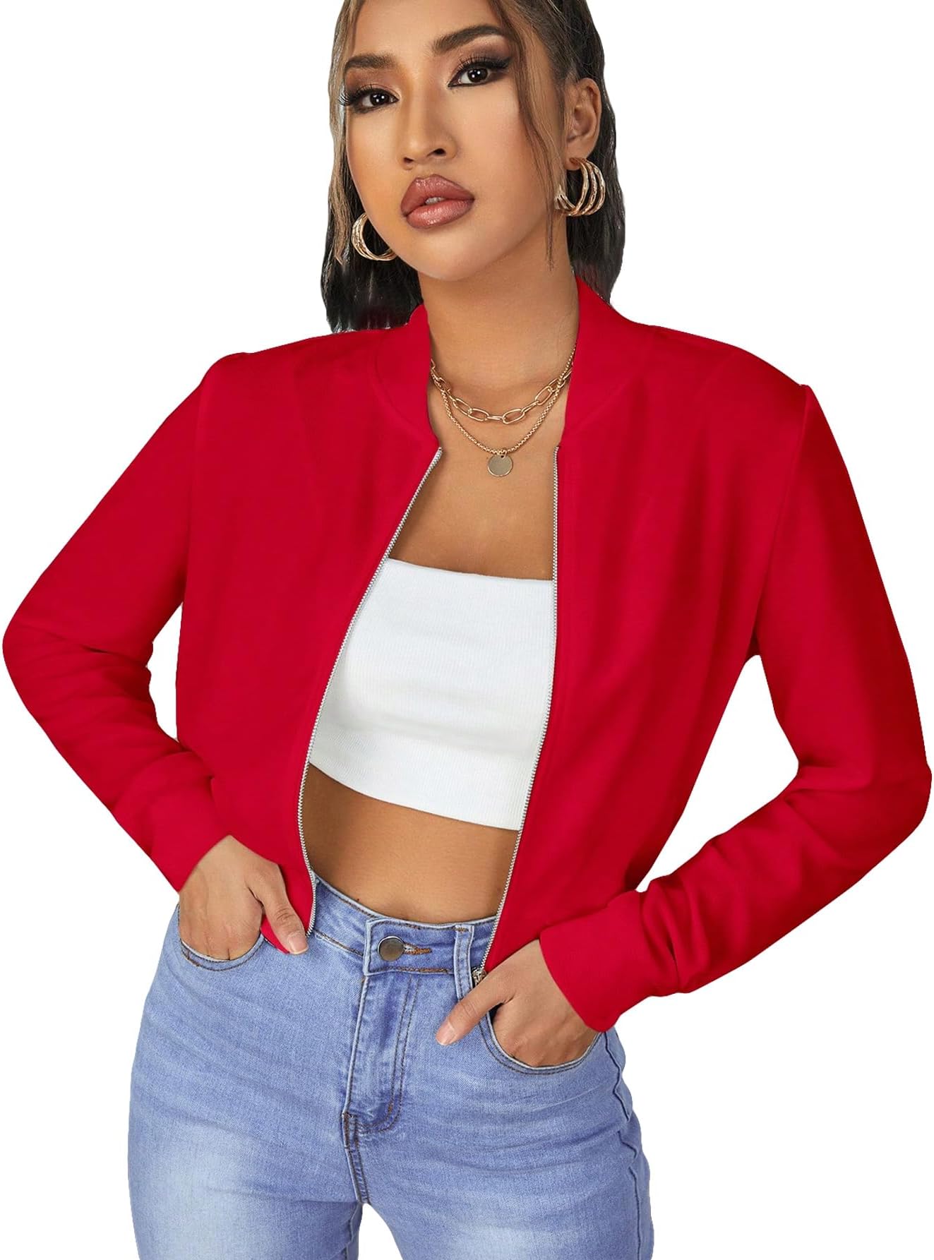 adidas red crop jacket