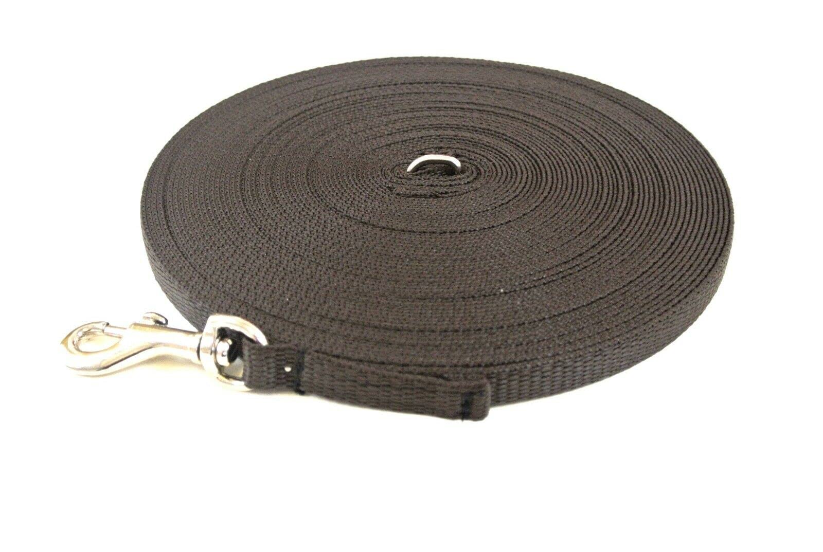 Dog Training Lead Small Dog Puppy Leash 100ft 30m Tracking Recall Obedience Strong 13mm Webbing (Brown) โ image 1