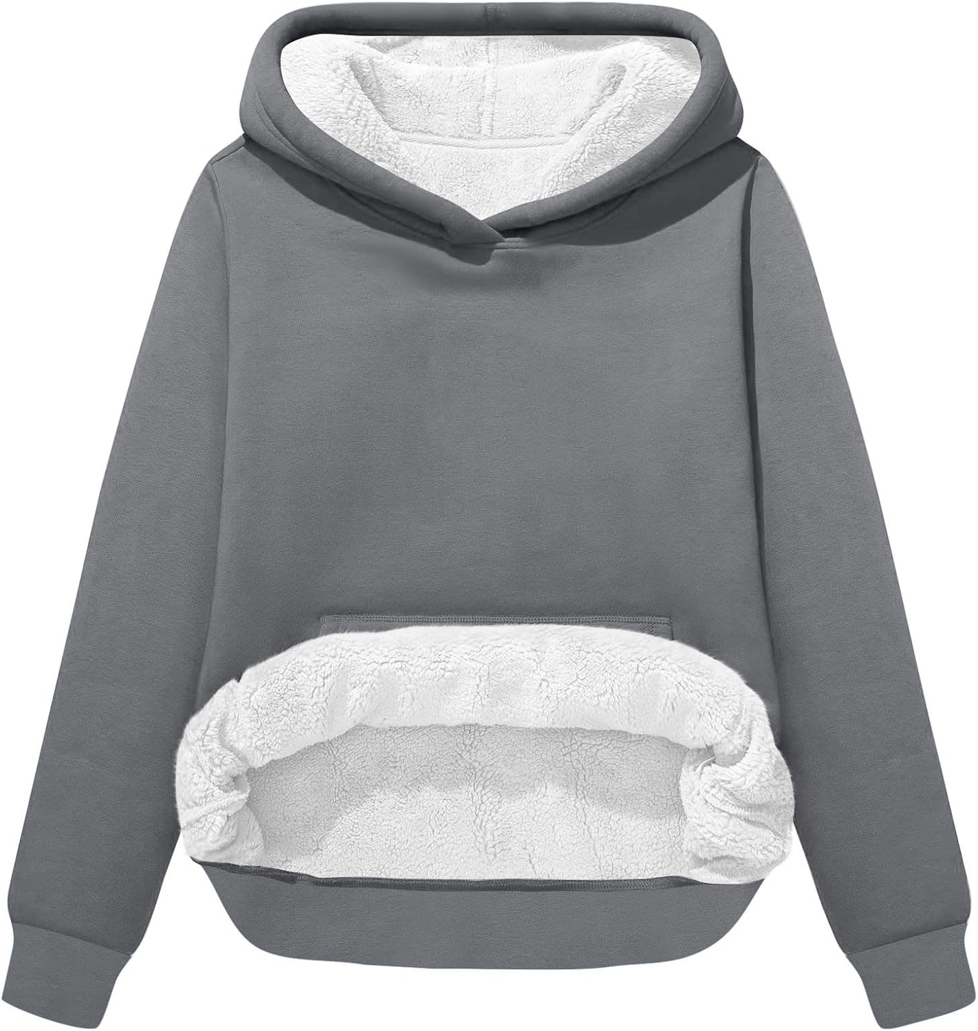Womens Sherpa Pullover Oversized Hoodies Winter Cute Sweatshirts Pullover 2024 Fashion Tops Trendy Outfits