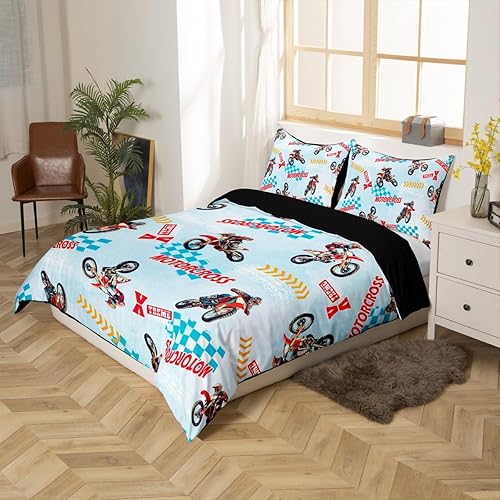 Vista 156 de Feelyou Juego de ropa de cama de coche de carreras y avión en blanco y negro – Funda de edredón y funda de edredón para niños y adolescentes