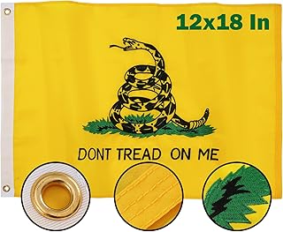 TOPFLAGS Dont Tread on Me Flag 12x18 inch American Gadsden Flag for Outdoor Indoor Embroidered Snake Heavy Duty Nylon Libertarian Flags with Brass Grommets