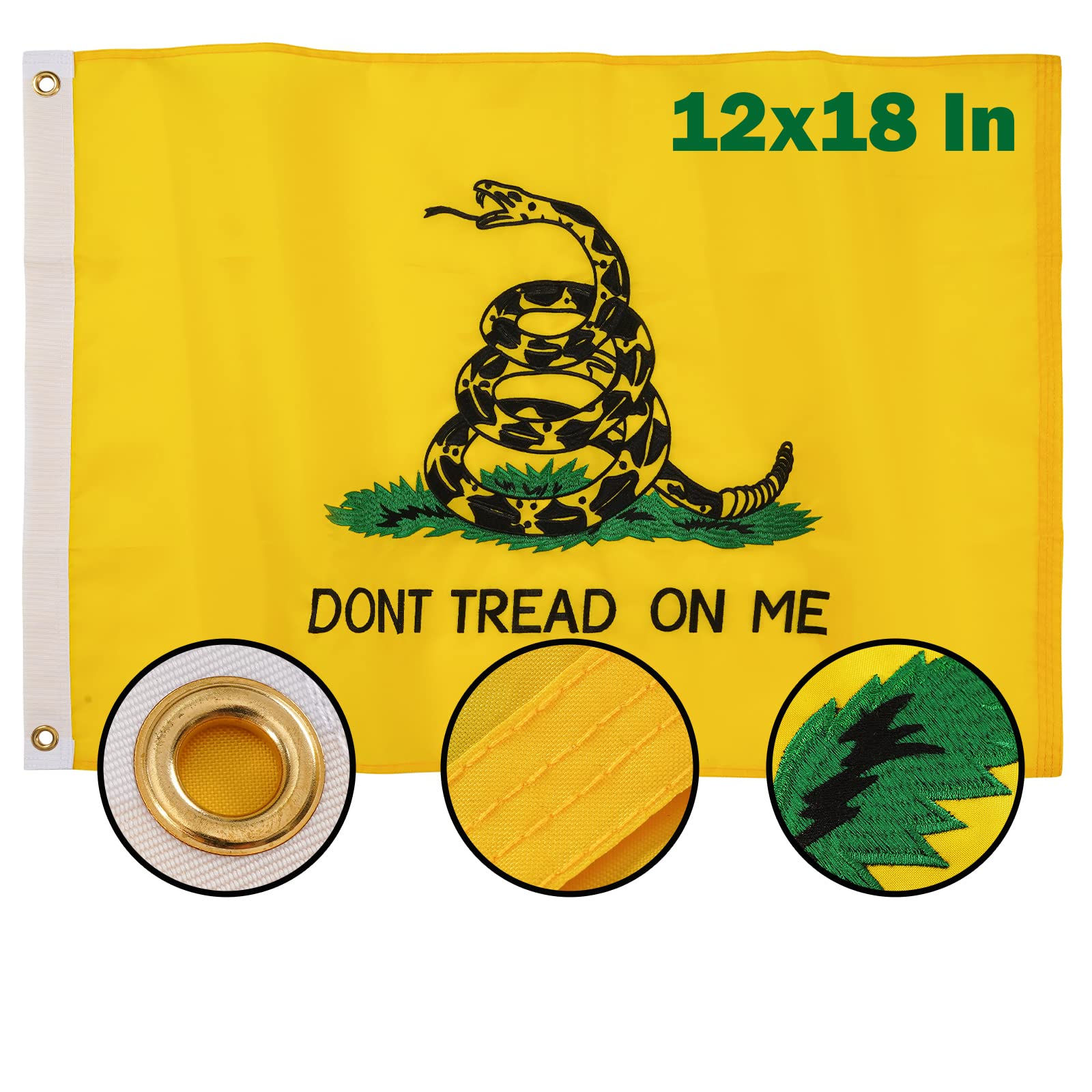 4X6 FT HUGE USA Gadsden Don't Tread On Me Combo Woven Poly Nylon Flag Banner - Foto 3