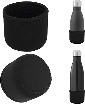 Linkidea 2 Pack Water Bottle Boot Compatible with 9oz/12oz/17oz S Original, BJPKPK, MIRA Cascade Cola Shaped Bottles, Neoprene Bottle Bottom Bumper Protector Black