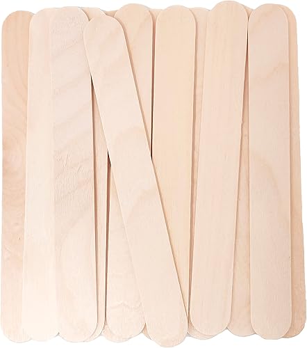 Makerstep Paquete de 100 palitos de cera multiusos de madera jumbo de 6 pulgadas, aplicador, espátulas para encerar, ideal para cuerpo, depilación,