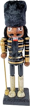 Nutcracker Ballet Gifts Fancy Gilded African American Wooden Nutcracker Ballet Figures Decorations Ornaments, Christmas Holiday Decor, 10 inch