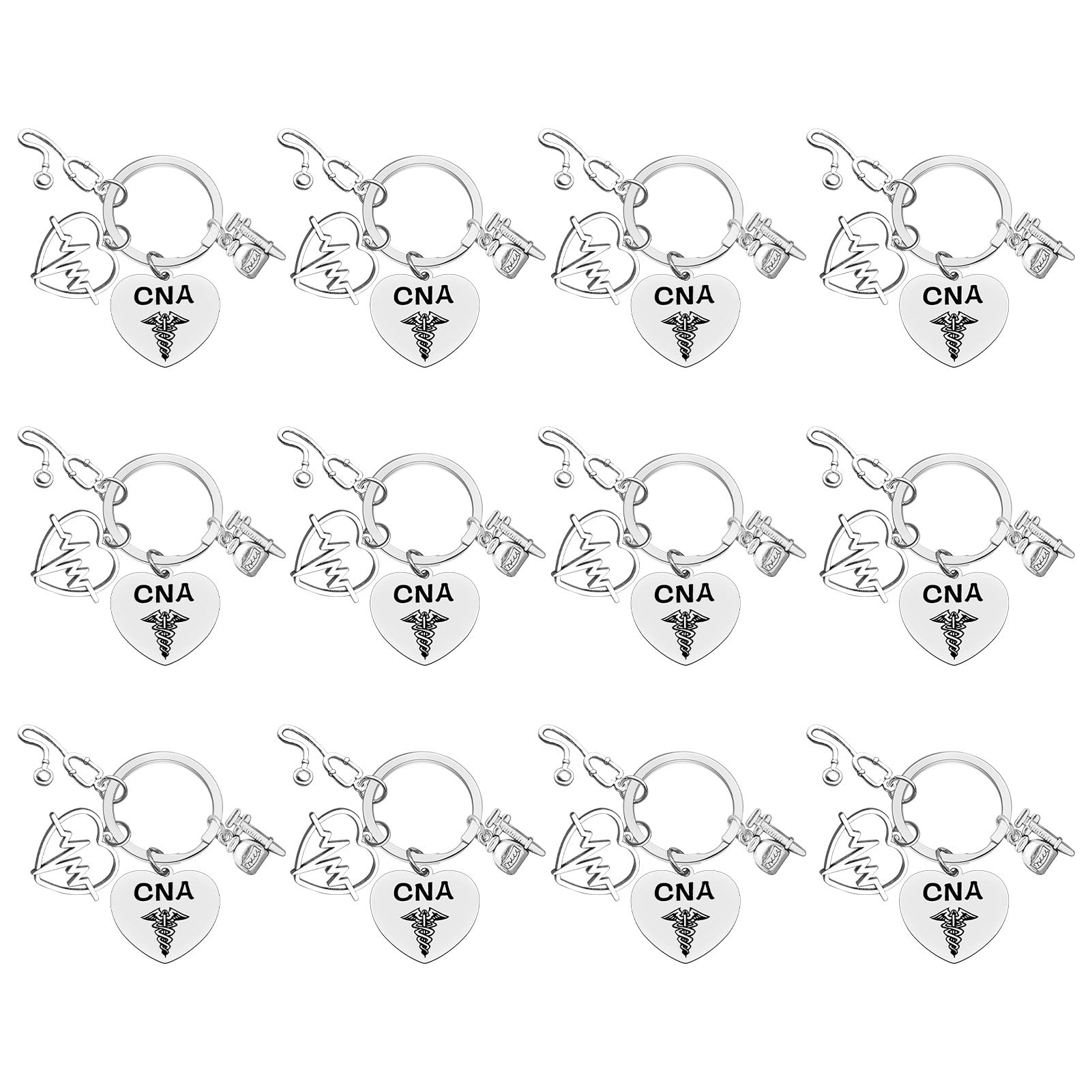 Xiahuyu 12 Pcs CNA Gifts Certified Nursing Assistant Keychain CNA Student Gift CNA Graduation Gift CNA Appreciation Gifts CNA Week Retirement Christmas Thanksgiving Birthday Present