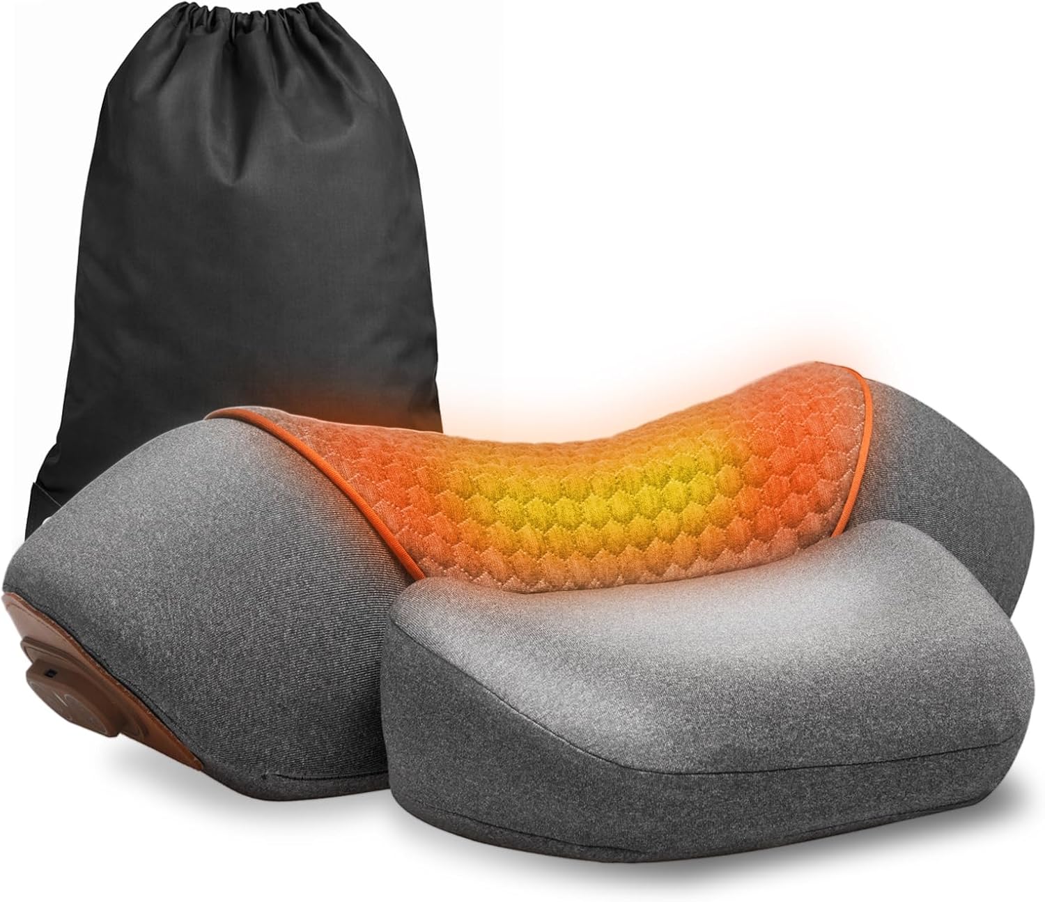 3-in-1 Neck Massager for Pain Relief Deep Tissue with Heat, Portable Memory Foam Cervical Massager Pillow with Traction for Neck Hump Comfort & Shoulder Relaxation at Home/Office/Travel (Corded)