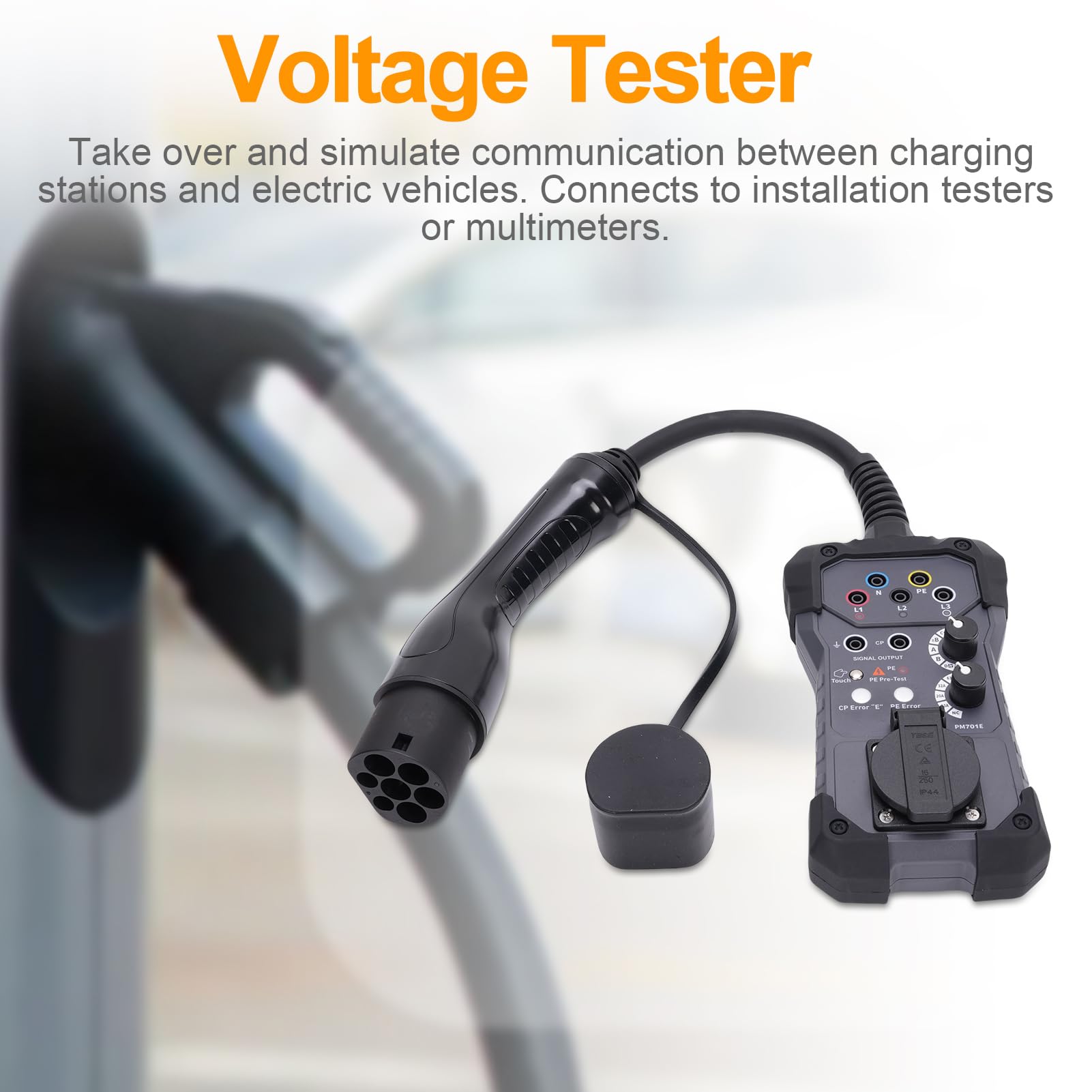 Luocute Adattatore del Tester EVSE, Presa Universale 4 Mm, Tester di Tensione per Test della Stazione di Ricarica EV, Compatibile con Tester, Multimetri e Oscilloscopi