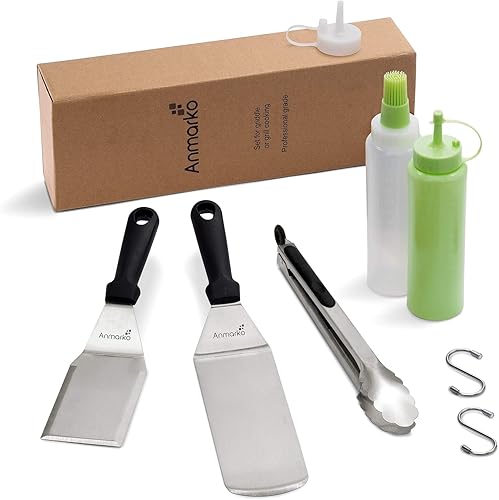 Miniatura 12 de Espátula Turner de acero inoxidable – Juego de espátulas de metal – Espátula Hibachi ideal como accesorios para parrilla de barbacoa y plancha plana