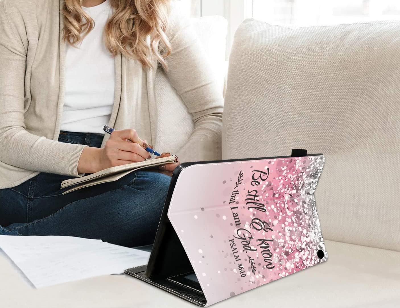 Case for All-New Amazon Fire Max 11 Tablet (11 Inch, 13th Generation, 2023 Release), Slim PU Leather Stand Folio Cover with Auto Wake/Sleep, Bible Verse Psalm 46:10