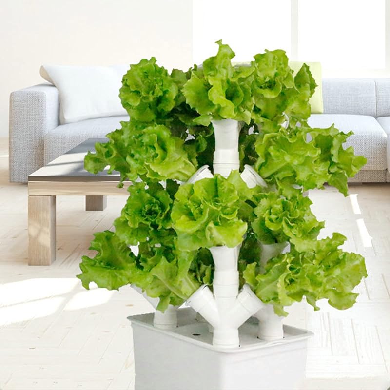 Vertical Hydroponic Garden Tower System - 2/3/4 Column Growing Kit for Vegetables, Herbs, and Fruits for Gardening Enthusiasts - 16 Plant Holes for Home Growing