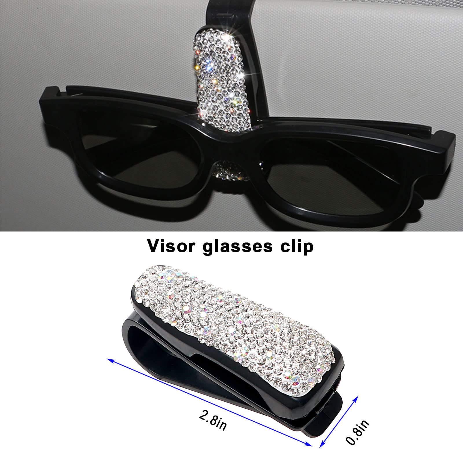 20 unidades Bling Auto Accesorios Interior Mujeres Brillantes Accesorios Bling Car Accessories Soporte para gafas para mujer Bling Handyhalterung Bling Zündring
