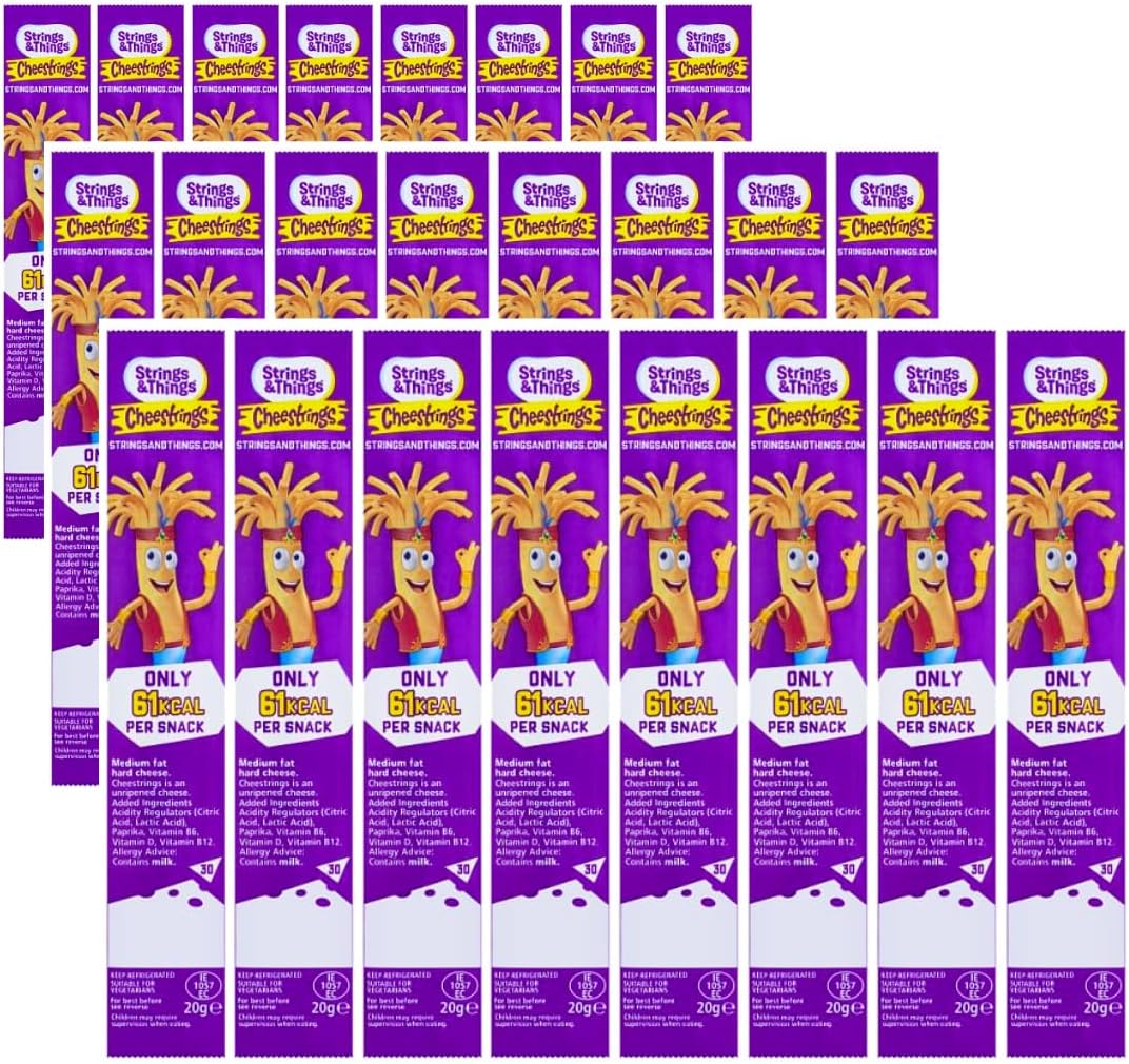 Cheesestrings - Pack of 24 cheese sticks, tasty Cheestrings snacks (24 Cheese strings)