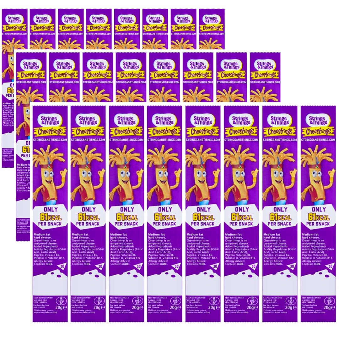 Cheesestrings - Pack of 24 cheese sticks, tasty Cheestrings snacks (24 Cheese strings)