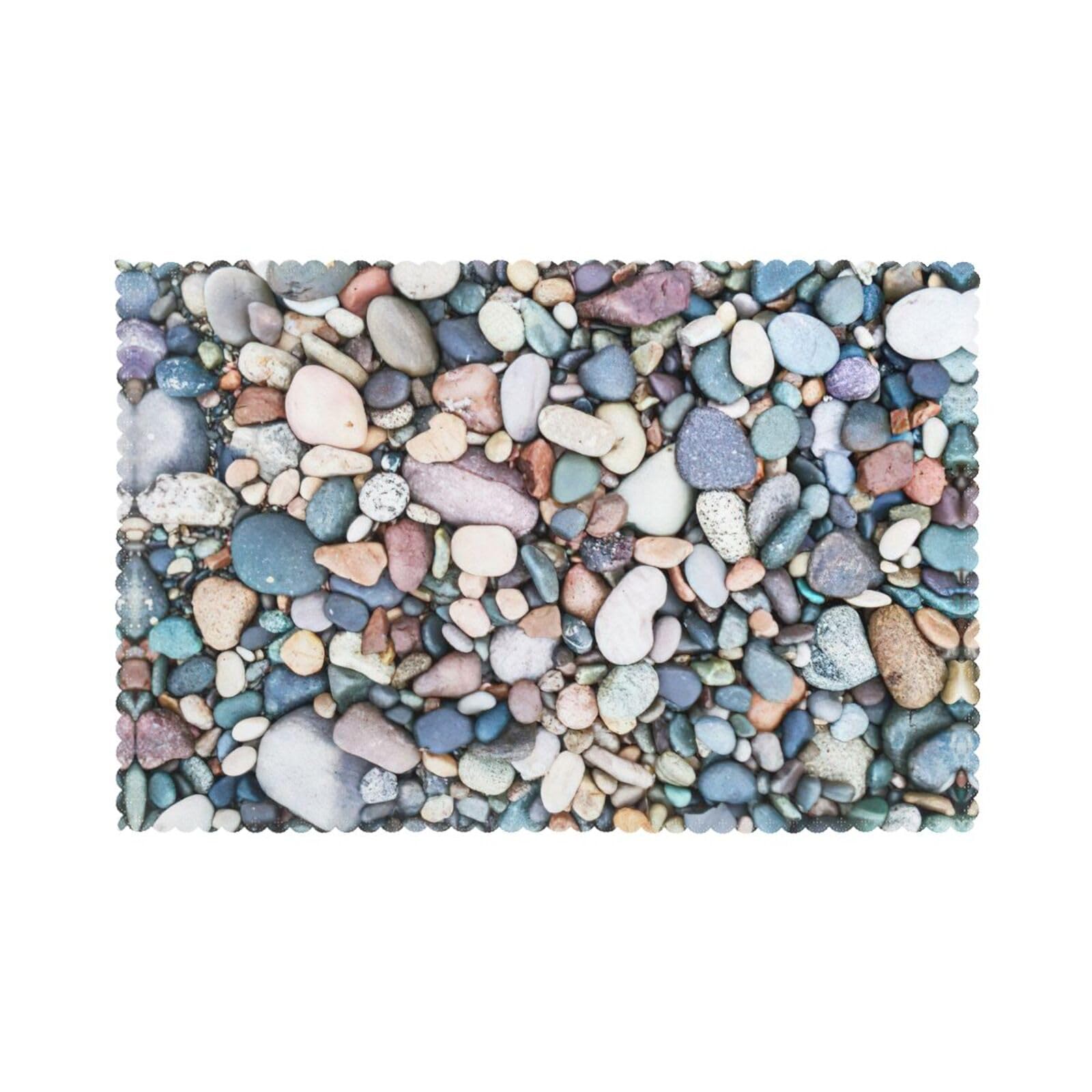Sets de table galets colorés pour sublimer vos repas de cuisine d'été avec une ambiance bord de mer