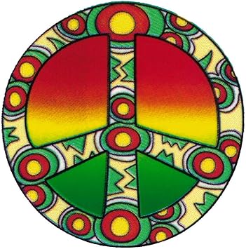 Reggae Rasta Peace Sign Small Translucent Two Sided Small Car Window Laptop Water Bottle Decal 2.25 Inches Round