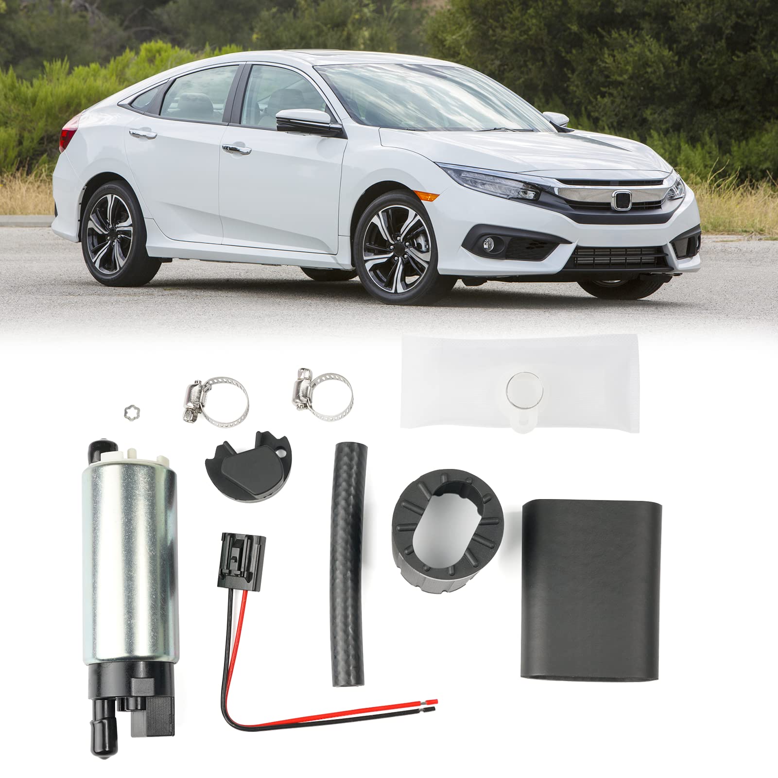 Photo 1 of 50-1000 Steel In-Tank Fuel Pump Compatible Most Gasoline Vehicles Universal For Honda Civic Acura Infiniti Mitsubishi Nissan Subaru, Inline Fuel Pump 39mm Diameter, Flows 340LPH@40PSI