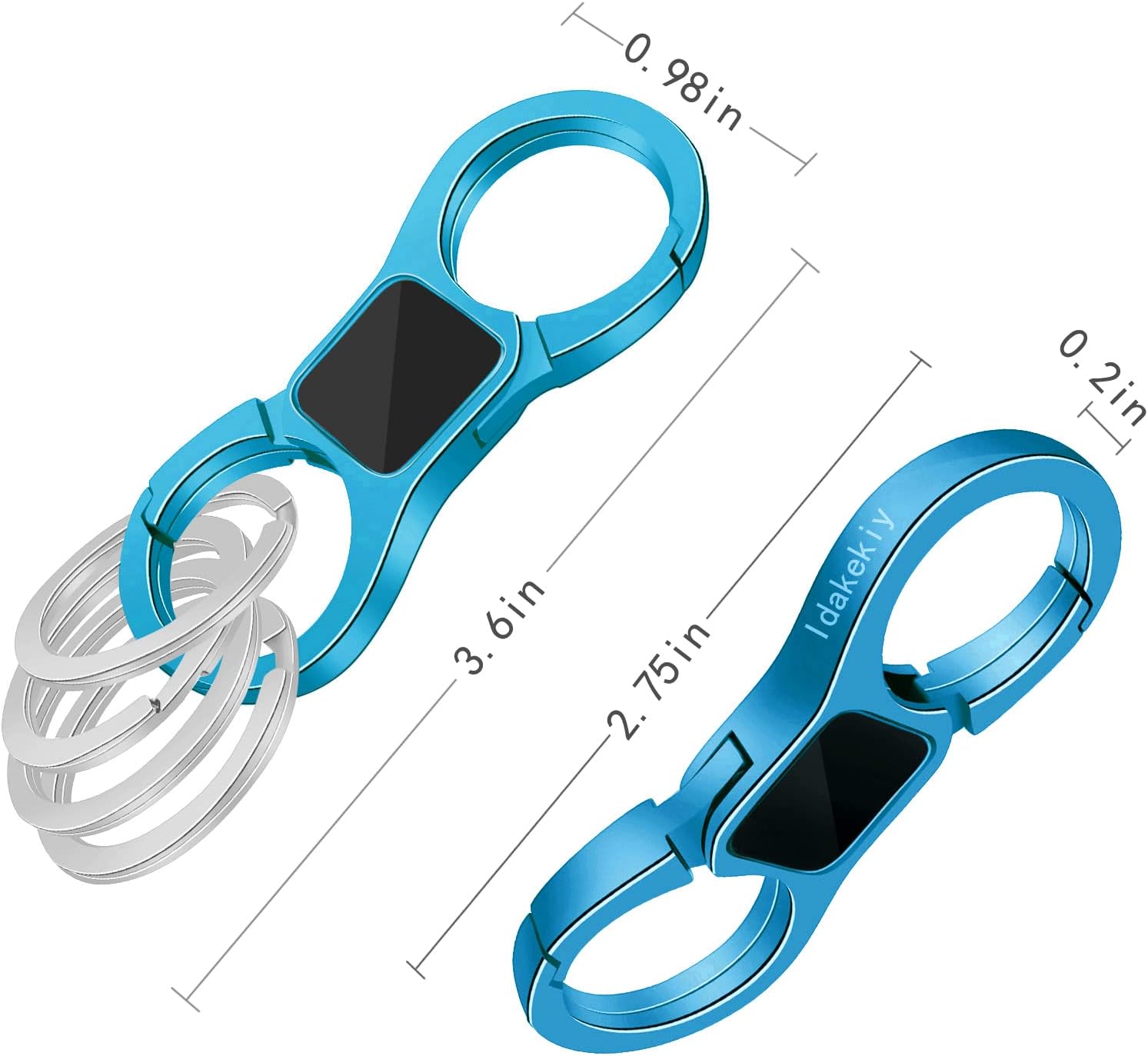 Idakekiy Key Chain Quick Release Spring with 4 Key Rings Heavy Duty Car Keychain Organizer for Men and Women - Image 3